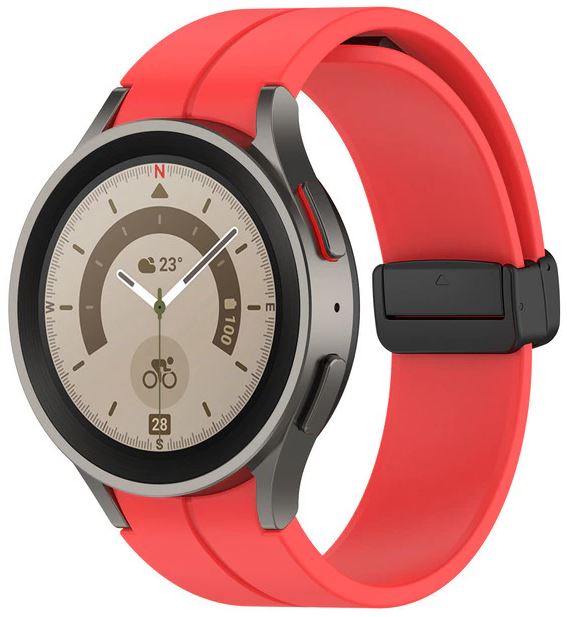 Strap For Samsung Galaxy Watch 4 Plain in red