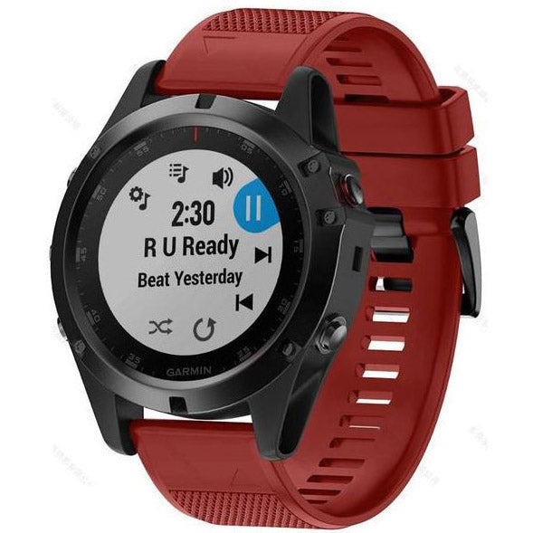 Strap For Garmin Quatix 3X Plain in red