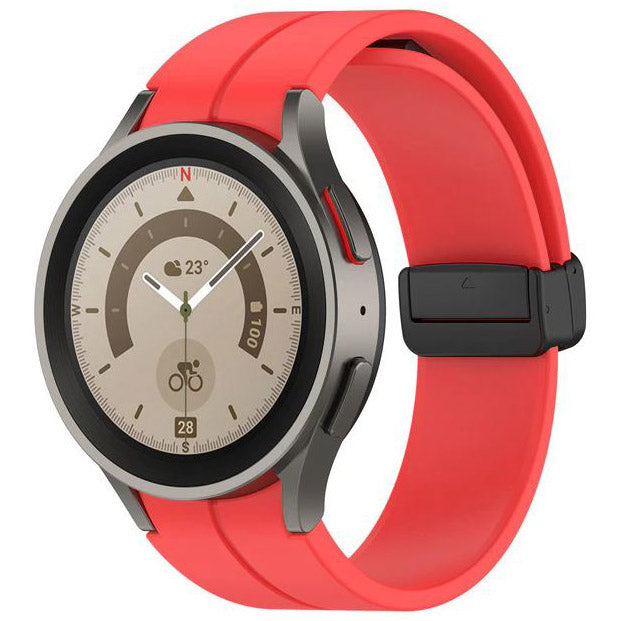 Plain Samsung Galaxy Watch 5 Watchband in Silicone in red