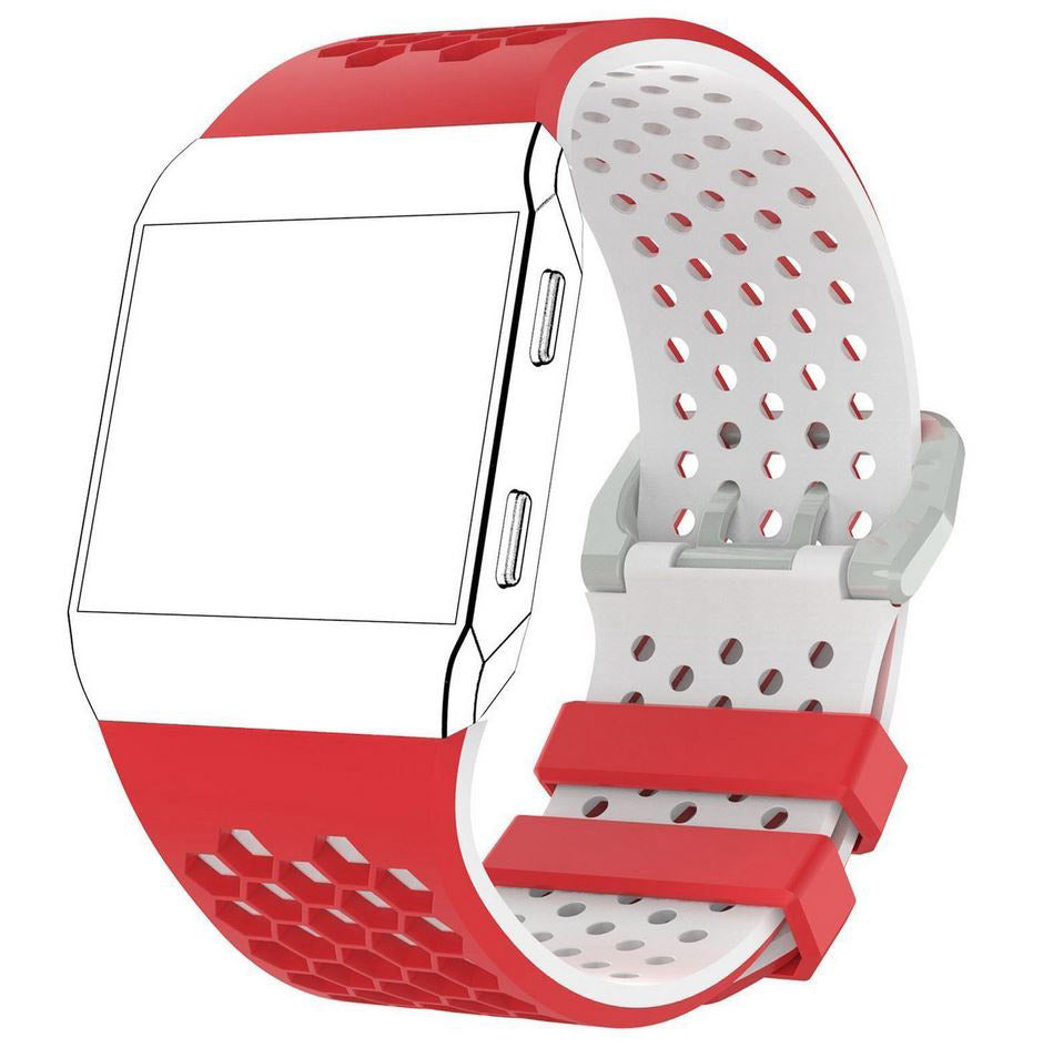 fitbit ionic strap replacement in red white