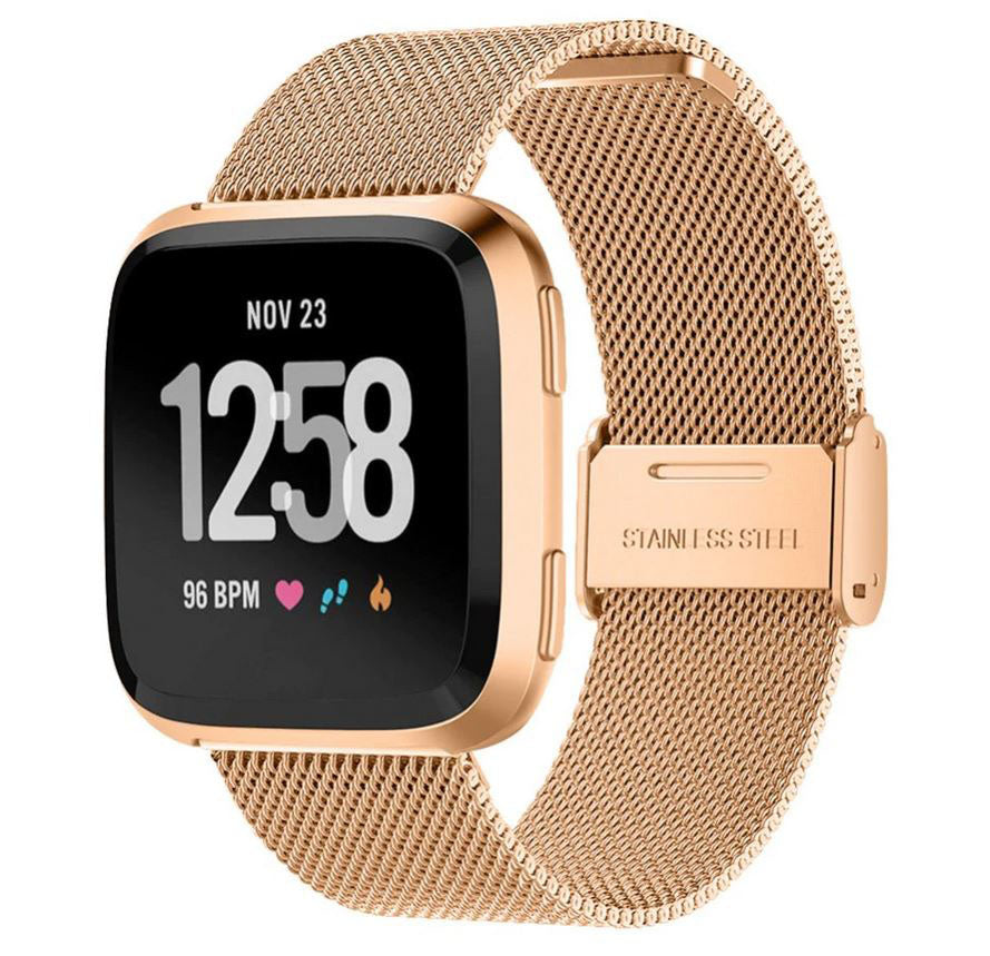 Band For Fitbit Versa Lite Milanese in rose gold