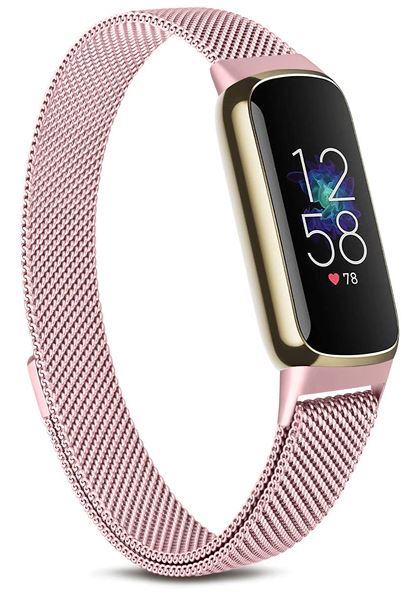 strap for fitbit luxe in rose pink
