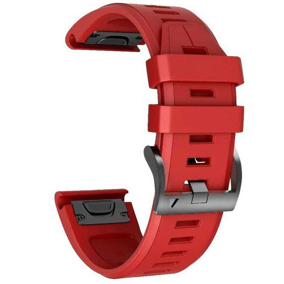 Strap For Garmin Fenix 6 Plain in silicone red