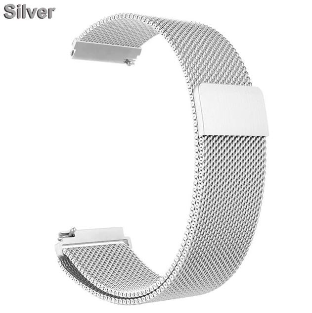 Milanese Fitbit Versa 3 Wristband in Stainless Steel in silver