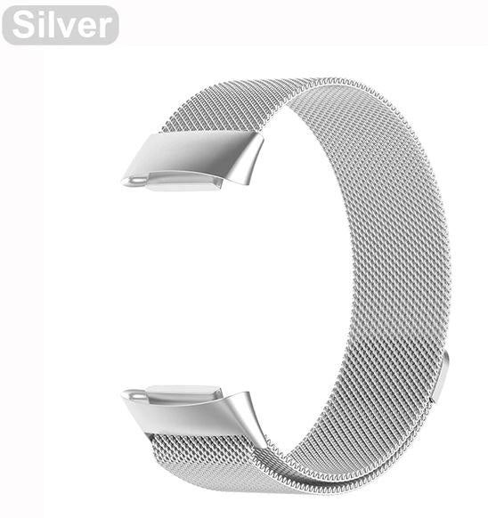 Milanese Fitbit Charge 6 Band in Stainless Steel in silver