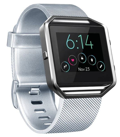 fitbit blaze strap in silver