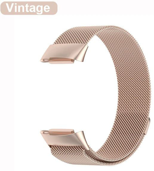Milanese Fitbit Charge 6 Wristband in Stainless Steel in vintage