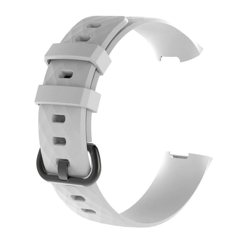 Plain Fitbit Charge 3 Watchband in Silicone in white