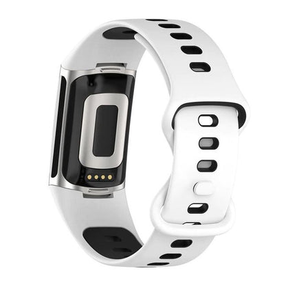 Wristband For Fitbit Charge 6 23mm in white black