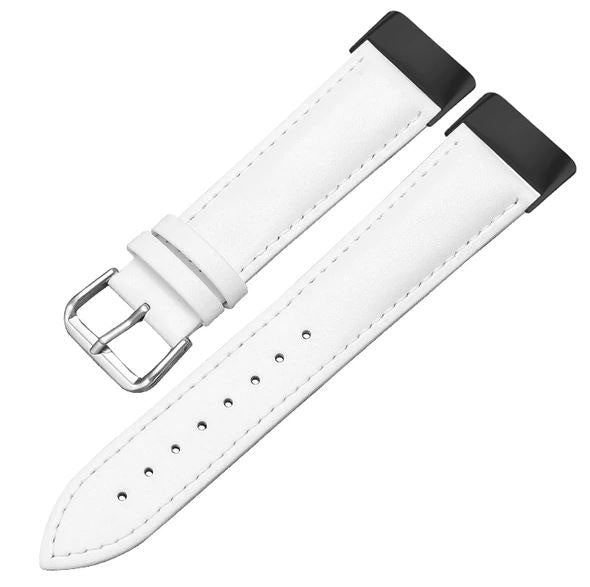 Plain Fitbit Charge 6 Wristband in Leather in black white