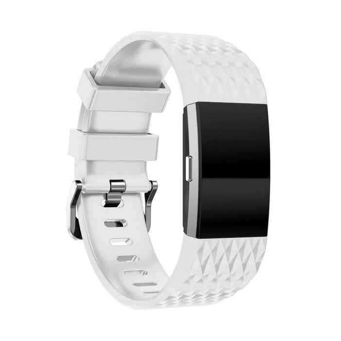 Textured Fitbit Charge 2 Wristband in Silicone in white