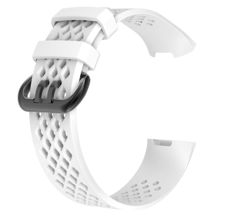 Breathable Fitbit Charge 4 Band in Silicone in white