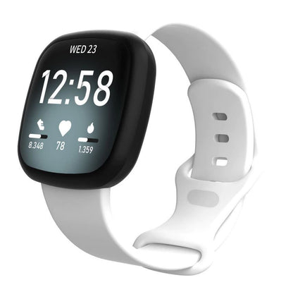 Plain Fitbit Versa 3 Wristband in Silicone in white