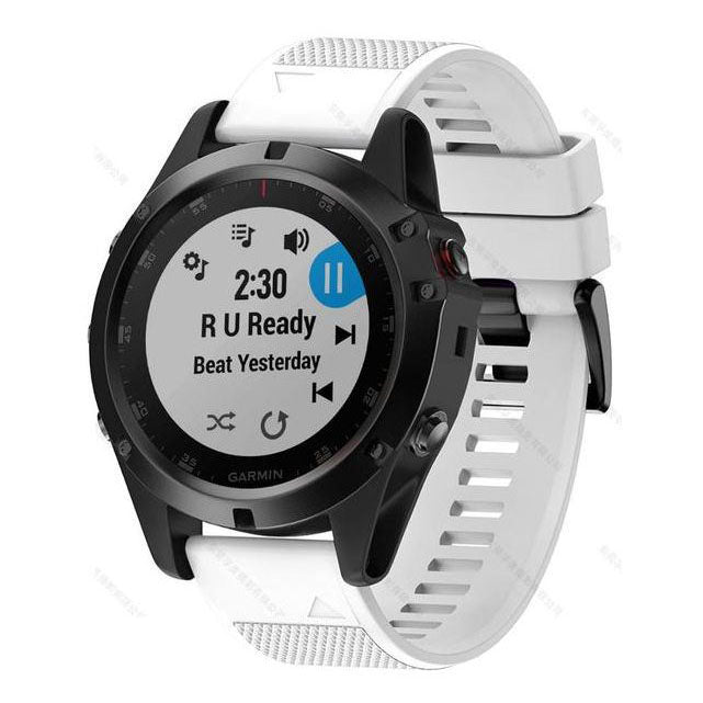 Plain Garmin Fenix 7 Band in Silicone in white