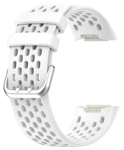 Breathable Fitbit Charge 6 Wristband in Silicone in white
