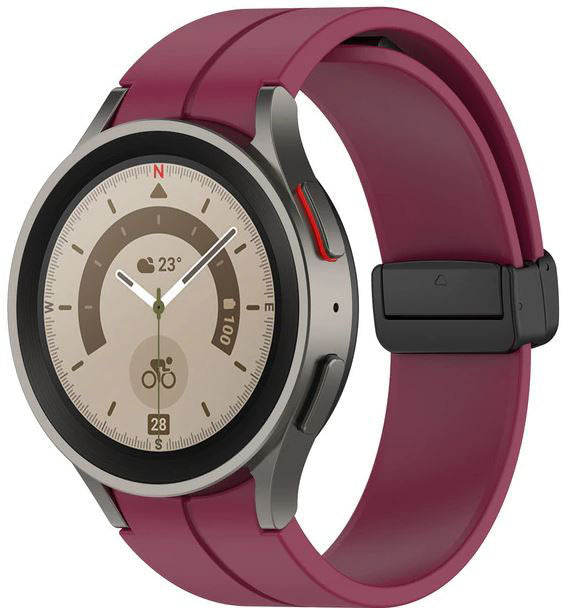 Band For Samsung Galaxy Watch 4 Plain in wine red