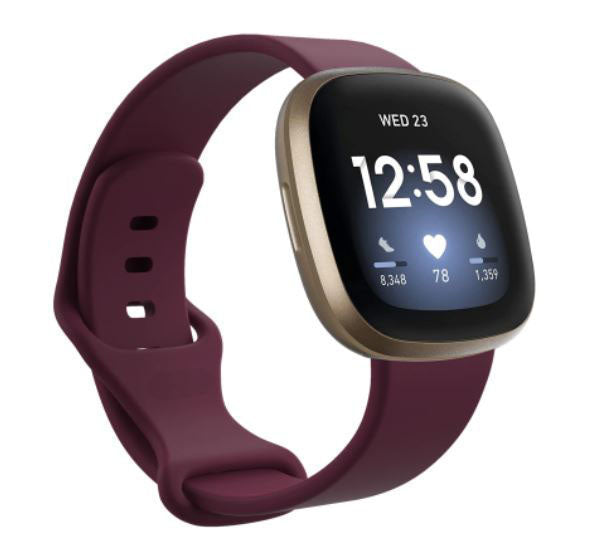 Wristband For Fitbit Versa 4 22mm in wine red