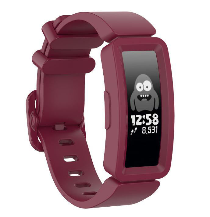 Plain Fitbit Ace 2 Watchband in Silicone in wine red