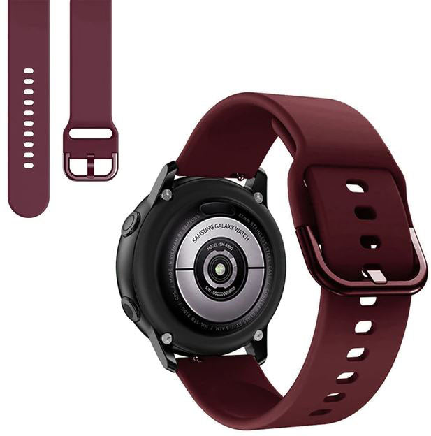 Strap For Samsung Galaxy Watch 4 Plain in wine red