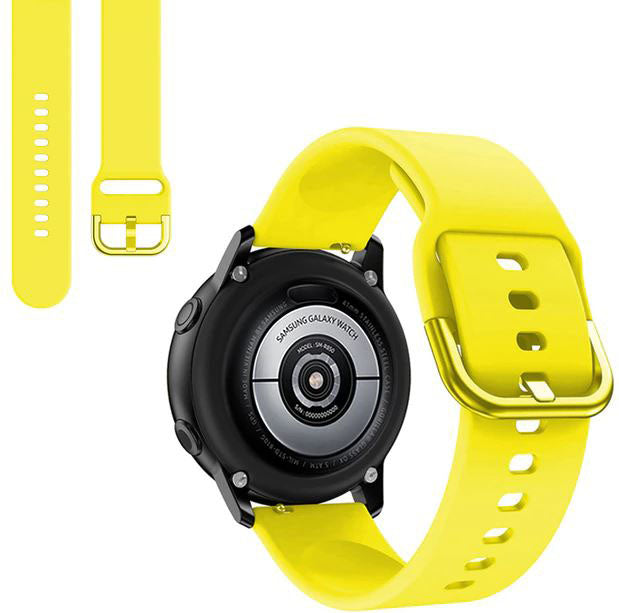 Plain Samsung Galaxy Watch 4 Watchband in Silicone in yellow